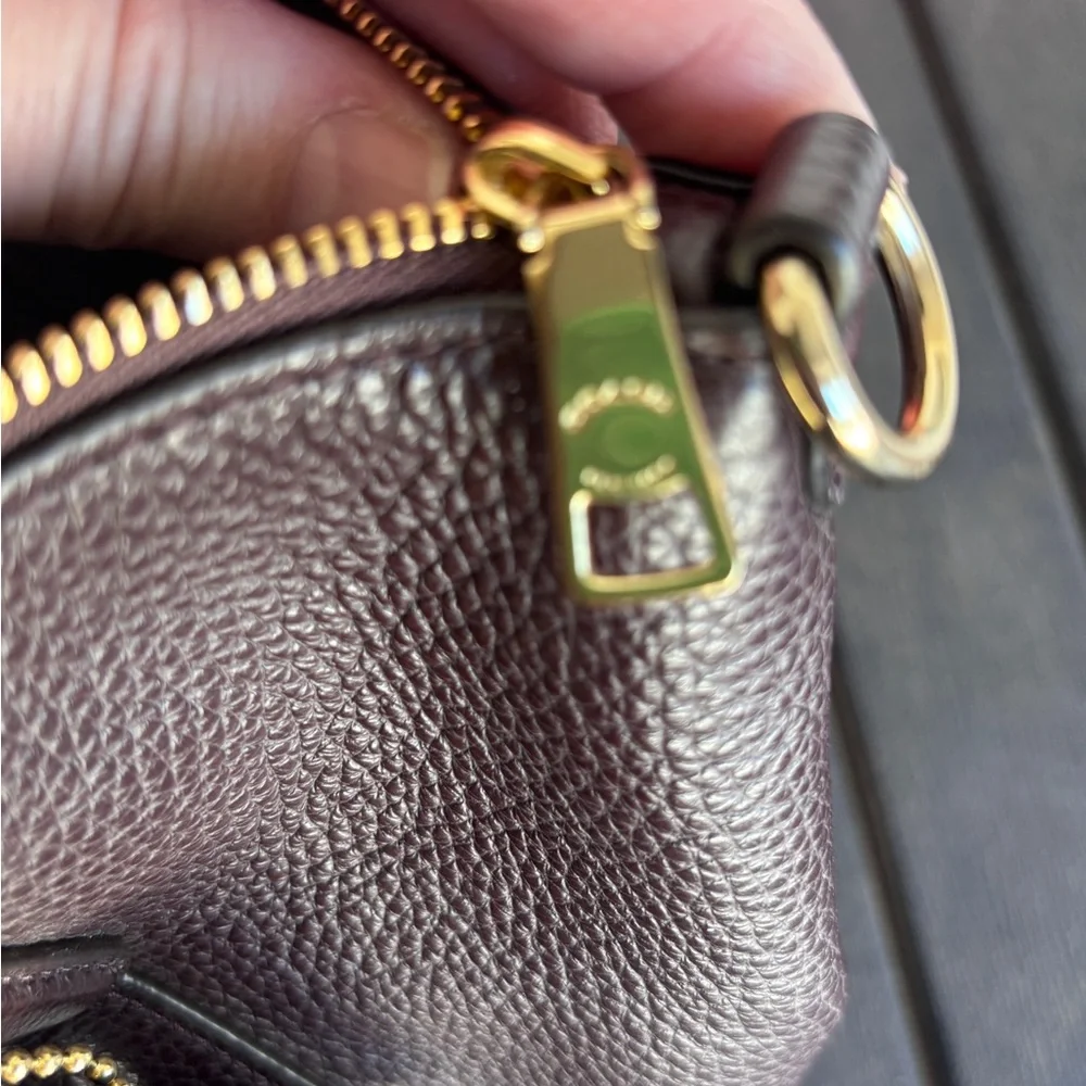 Coach Small Kelsey Satchel in Oxblood burgundy maroon pebbled leather - Picture 7 of 8